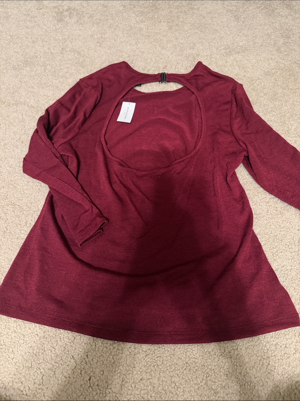 Banana Republic Open-Back Long Sleeve Top - Wine